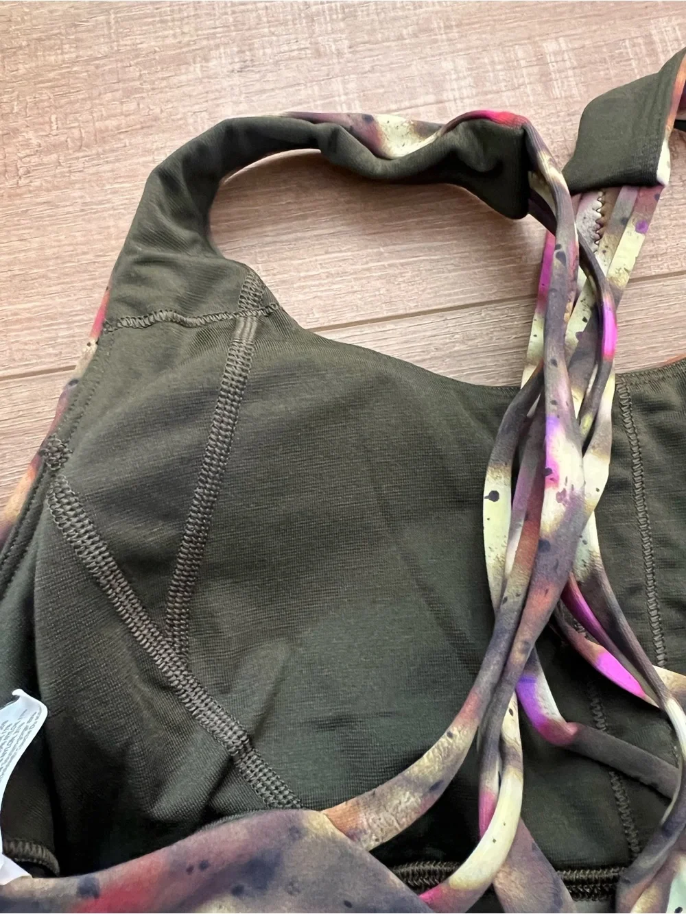 Lululemon Free to Be Elevated Bra Size 6 Soft Focus Splatter Green Multi